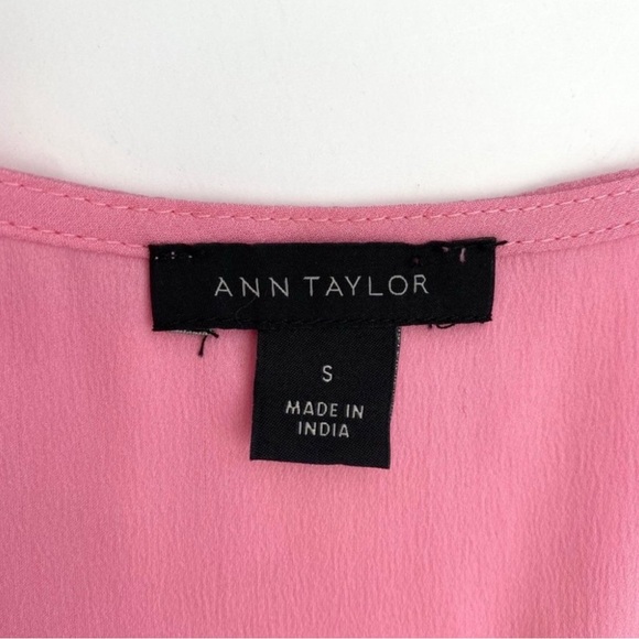 Ann Taylor Pink V-Neck blouse S - Picture 6 of 8